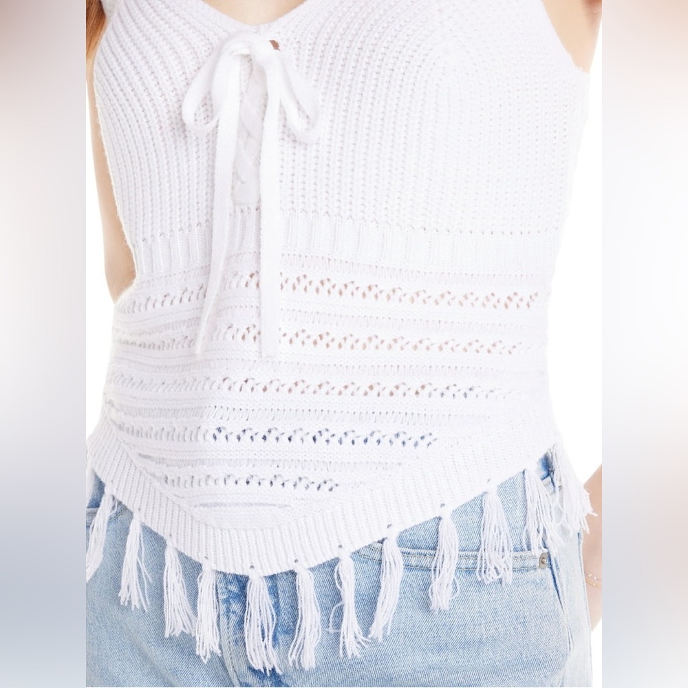 No Boundaries Sweater Tank Top with Fringe Hem - Picture 4 of 8